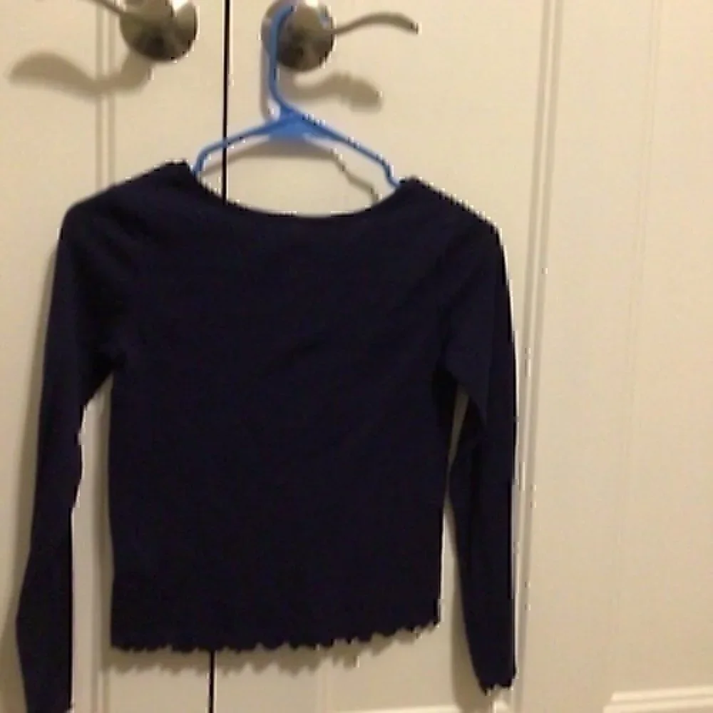 Justice Girls size 12 navy  top tie detail at neck